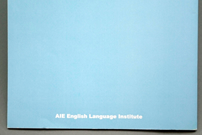 AIE英語専科　芦屋キャンパス　様オリジナルノート 裏表紙には英語塾の名前をプリント