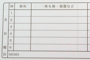 八千代市立勝田台中学校　様オリジナルノート 1日の学習結果を記入するためのページ