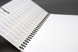 Fringe81株式会社　様オリジナルノート 「表紙内側印刷」を利用、表2部分にオリジナルデザイン