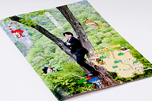 神石高原町観光協会　様オリジナルノート 「表紙内側印刷」で観光地のPRや地図を印刷。こちらは表3側