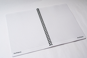 株式会社ProVision　様オリジナルノート 「本文オリジナル印刷」を利用して、オリジナルの罫線とロゴマークを印刷