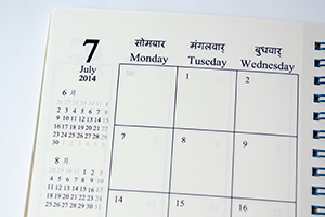 株式会社デジタライズ　様オリジナルノート 「本文オリジナル印刷」を利用して、冒頭にカレンダーを印刷