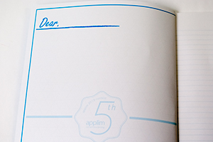 吉田  圭汰　様オリジナルノート 「表紙内側印刷」でメッセージを記入できるスペースを印刷。こちらは表2側（表紙裏側）