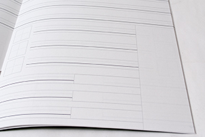 S　様オリジナルノート 「本文オリジナル印刷」で専用フォーマットに。独特の罫線使いが特徴なオリジナル英語ノート。