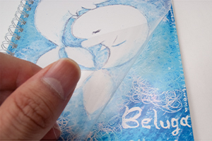 美容室　Ｂｅｌｕｇａ　様オリジナルノート オリジナルノートの表紙のキズや折れ、汚れを防ぐ「表紙カバーフィルム」