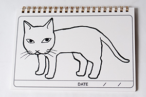 林  怜　様オリジナルノート 「本文オリジナル印刷」のアップ。このページでは、その日の猫の様子を記入できる。