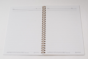 ベストライフデザイン株式会社　様オリジナルノート 「本文オリジナル印刷」でノートの中身もデザイン。
