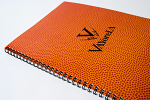 早川　利澄　様オリジナルノート オリジナルノートのリングカラーは「ブラック」。表紙はバスケットボールをイメージしたデザイン。