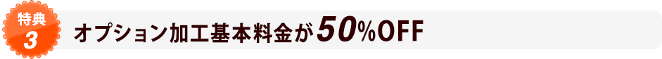 おすすめオプションの基本料金が50%OFF