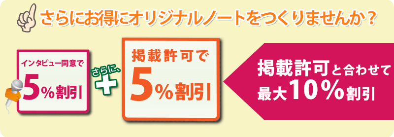 「掲載許可割引」とセットでさらに割引