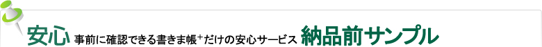安心事前に確認できる書きま帳+だけの安心サービス 納品前サンプル