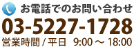 電話でのお問い合わせは「03-5227-1728」